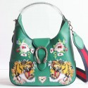 Gucci Dionysus Embroidered Small Leather Hobo Bag Green 444072 VS04790