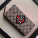 Gucci Embroidered Kingsnake and Heart Zip Around Wallet 456863 VS05294