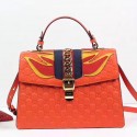 Gucci Flames Sylvie Gucci Signature Bag Orange 431665 VS00570