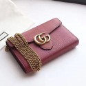 Gucci GG Marmont Leather Mini Chain Bag Burgundy 401232 VS00029