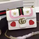 Gucci GG Marmont Leather Shoulder Bag 40787 White VS07413