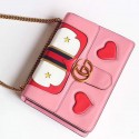Gucci GG Marmont Leather Shoulder Bag Pink 431382 VS06129