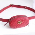 Gucci GG Marmont Matelasse Leather Belt Bag Red 476434 VS03091