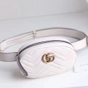 Gucci GG Marmont Matelasse Leather Belt Bag White 476434 VS06629
