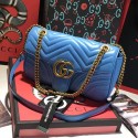 Gucci GG Marmont Matelasse Shoulder Bag SkyBlue 443497 VS06220