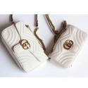 Gucci GG Marmont Matelasse Shoulder Bag White 443497 VS04835