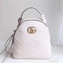 Gucci GG Marmont Quilted Leather Backpack White 476671 VS05237