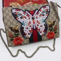 Gucci GG Supreme Shoulder Bag With Butterfly 421666 VS01300
