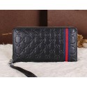 Gucci Guccissima Leather Clutch G2636 Black VS04400