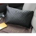 Gucci Guccissima Leather Clutch G66232 Black VS09313