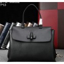 Gucci Hip Bamboo Leather Tote Bag 352110 Black VS03505