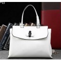 Gucci Hip Bamboo Leather Tote Bag 352110 White VS05754