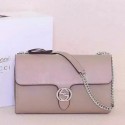 Gucci Interlocking Leather Shoulder Bag 387604 Apricot VS00016
