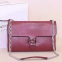 Gucci Interlocking Leather Shoulder Bag 387604 Burgundy VS05292