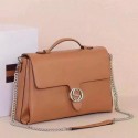 Gucci Interlocking Leather Shoulder Bag 387605 Brown VS07863
