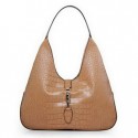 Gucci Jackie Croco Leather Hobo Bag 362968 Wheat VS03631