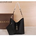 Gucci Jackie Grainy Leather Hobo Bag G3525 Black VS08613