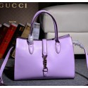 Gucci Jackie Soft Leather Top Handle Bag 365460 Lavender VS08143