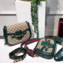 Gucci Lady Web Original GG Canvas Shoulder Bag Green 383848 VS03819