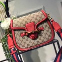 Gucci Lady Web Original GG Canvas Shoulder Bag Red 383848 VS09521