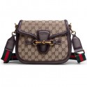 Gucci Lady Web Original GG Canvas Shoulder Bags 383848 Dark Brown VS08933