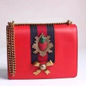 Gucci Leather Chain Shoulder Bag Red 432280 VS07757