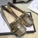 Gucci Metallic Leather Ballet Flat Gold 453373 VS03639
