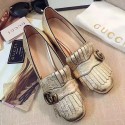 Gucci Metallic Leather Mid-heel Pump Gold 461947 VS08361