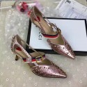 Gucci Metallic Studded Pump Pink 452145 VS03445