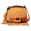 Gucci Nouveau Fringe Suede Leather Shoulder Bag 347103 Wheat VS01798