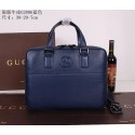 Gucci Original Grainy Leather Business Briefcase G2806 Blue VS03836