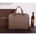 Gucci Original Grainy Leather Business Briefcase G2806 Khaki VS01113