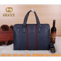 Gucci Original Guccissima Leather Business Briefcase G80211 Blue VS03328