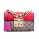 Gucci Padlock GG Supreme Shoulder Bags 409487 Red VS00721