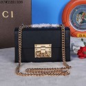 Gucci Padlock Leather Shoulder Bag 409487 Black VS06636