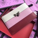 Gucci Queen Margaret Leather Clutch Bag Pink and Red 476007 VS09488