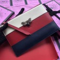 Gucci Queen Margaret Leather Clutch Bag Red and Blue 476007 VS01554