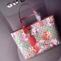 Gucci Reversible GG Blooms Leather Tote Bag 368568 Red VS01625