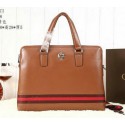 Gucci Smooth Leather Business Briefcase G8558 Wheat VS01790