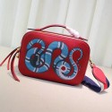 Gucci Snake Print Leather Top Handle Bag Red 453565 VS01690