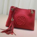 Gucci Soho Leather Chain Strap Shoulder Bag Red 387043 VS00315