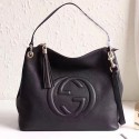 Gucci Soho Leather Hobo Bag Black 408825 VS03048