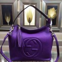 Gucci Soho Leather Hobo Bag Blue 408825 VS09178