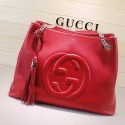 Gucci Soho Leather Shoulder Bag Red 308982 VS03820