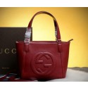 Gucci Soho Leather Top Handle Bag 369176 Red VS01307