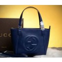 Gucci Soho Leather Top Handle Bag 369176 Royal VS01481