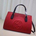 Gucci Soho Leather Top Handle Bag Red and Blue 431571 VS08841