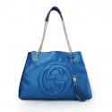 Gucci Soho Medium Tote Bag Calfskin Leather 308982 Blue VS06981