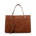 Gucci Soho Medium Tote Bag Suede Leather 308982 Brown VS08546