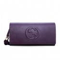 Gucci Soho Original Leather Clutch 336753 Purple VS03142